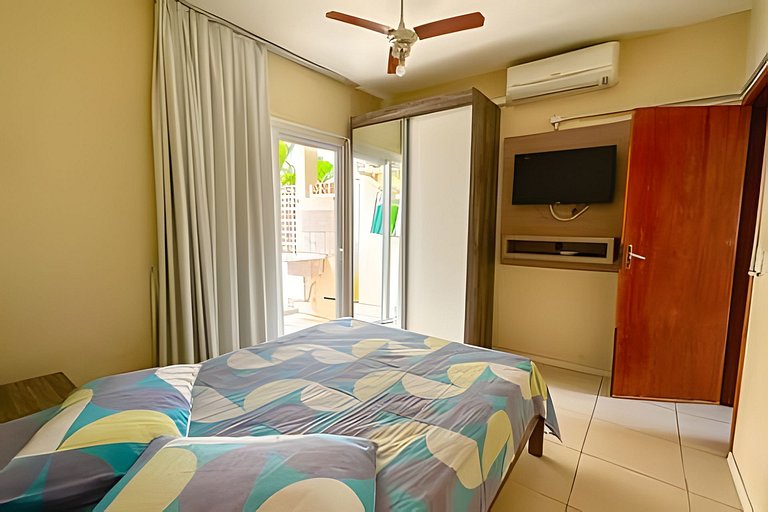 Apartamento 1, térreo p/ 5 pessoas, a 80m da praia